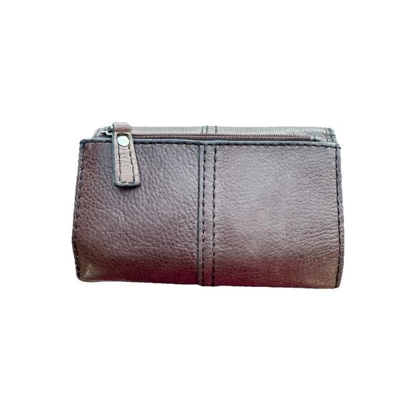 Vintage Fossil Maddox Brown Keyhole Leather Trifold Wallet Clutch Keyhole - Picture 8 of 9